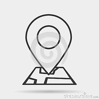 Map icon line symbol. Premium quality isolated route element in trendy style Stock Photo