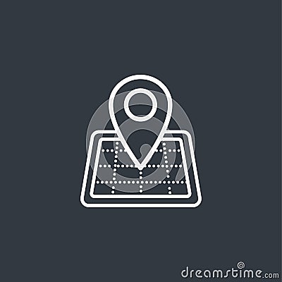 Map icon with Pin Pointer Vector Illustration