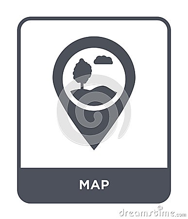 map icon in trendy design style. map icon isolated on white background. map vector icon simple and modern flat symbol for web site Vector Illustration