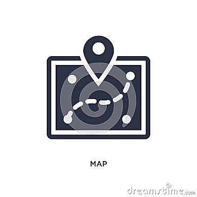 map icon on white background. Simple element illustration from camping concept Vector Illustration