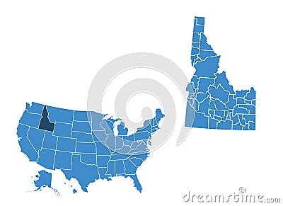 Map of Idaho state Stock Photo