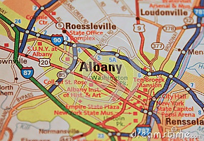 Map Image of Albany New York Stock Photo