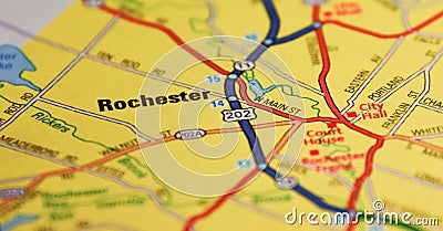 Map Image of Rochester Minnesota Editorial Stock Photo