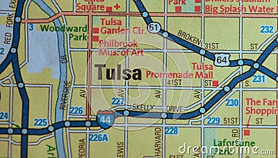 Map Image of Tulsa Oklahoma 2 Stock Photo