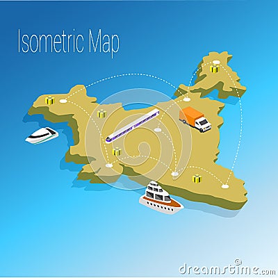 Map India isometric concept. Vector Illustration