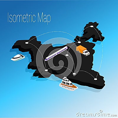 Map India isometric concept. Vector Illustration