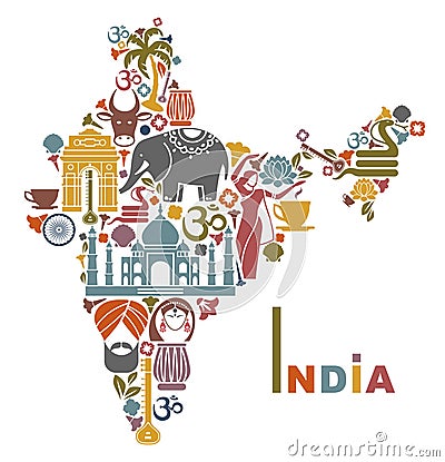 Map of India Vector Illustration