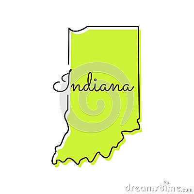 Map of Indiana Vector Design Template. Vector Illustration