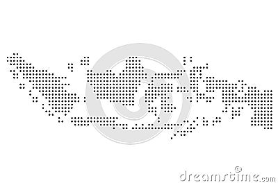 Vector Map Indonesia from black dot formation, Isolated on White Vector Illustration