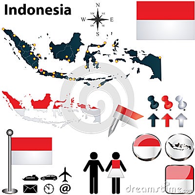 Map of Indonesia Vector Illustration