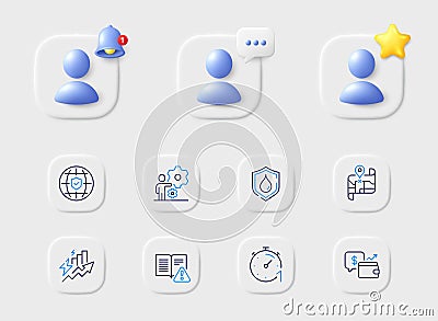 Map, Instruction manual and Job line icons. For web app, printing. Vector Vector Illustration