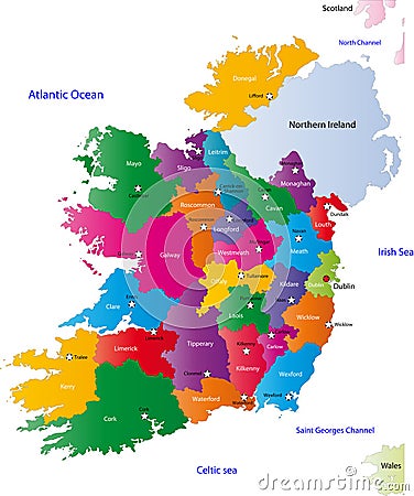 Map of Ireland Cartoon Illustration