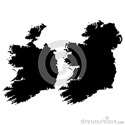 Map of ireland on white background. ireland black map. Irish map Vector Illustration