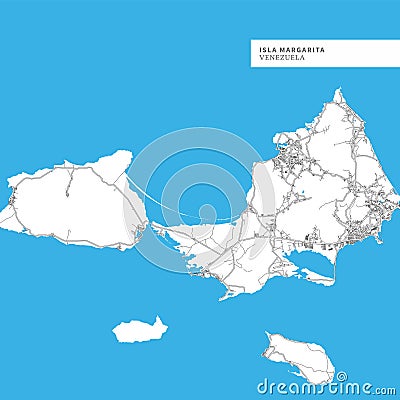Map of Isla Margarita Vector Illustration