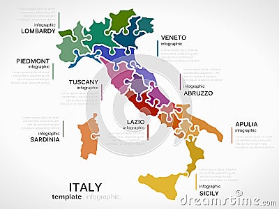 Map of Italy Vector Illustration