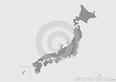 Map of Japan. Gray mosaic pattern. Vector illustration. Vector Illustration