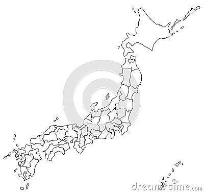 Map of Japan Vector Illustration