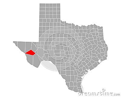 Map of Jeff Davis in Texas Vector Illustration