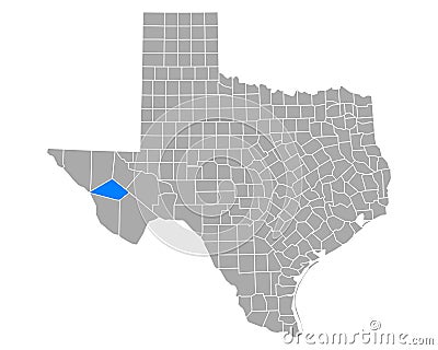 Map of Jeff Davis in Texas Vector Illustration