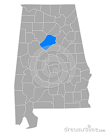 Map of Jefferson in Alabama Vector Illustration