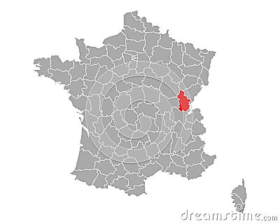 Map of Jura in France Vector Illustration