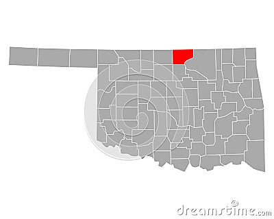 Map of Kay in Oklahoma Vector Illustration