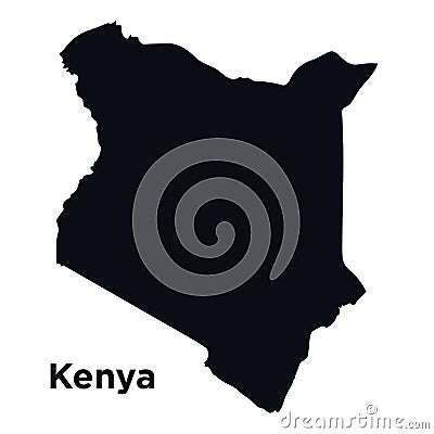 Map of Kenya, Africa, isolated on white - vector Vector Illustration