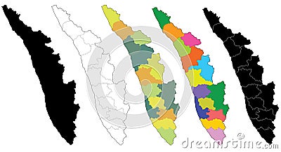 Map of Kerala Vector Illustration