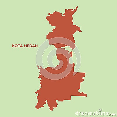 map of kota medan. Vector illustration decorative design Vector Illustration