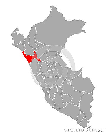 Map of La Libertad in Peru Vector Illustration