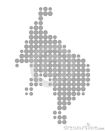 Map of Lake mueritz Vector Illustration