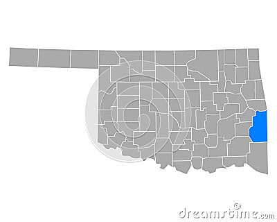 Map of Le Flore in Oklahoma Vector Illustration