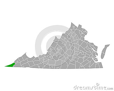 Map of Lee in Virginia Vector Illustration