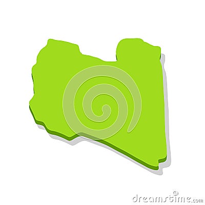 Map Of Libya. Borders of a state in North Africa. Green area. Vector Illustration