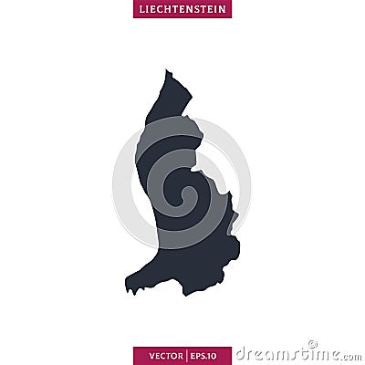 Liechtenstein Map. High detailed map vector in white background. Vector Illustration