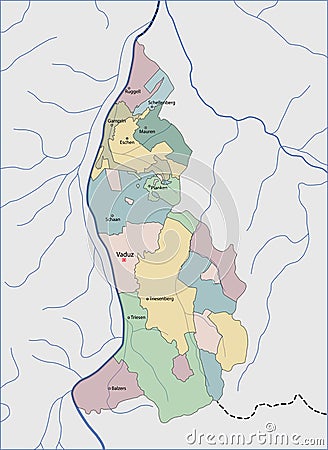 Map of Liechtenstein Vector Illustration