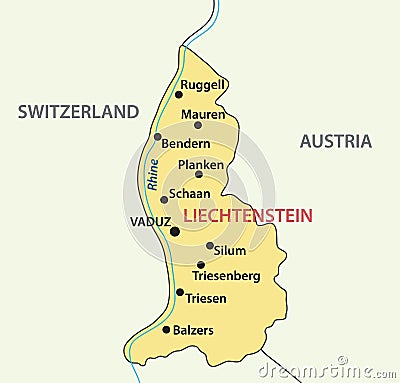 Map of Liechtenstein - vector illustration Vector Illustration