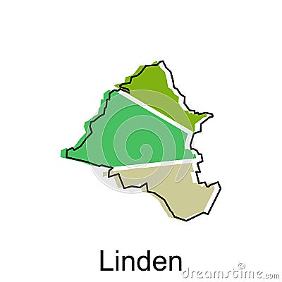 Map of Linden Vector Illustration design template, suitable for your company Vector Illustration