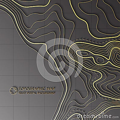 Map line of topography. Vector abstract topographic map concept with space for your copy Stock Photo