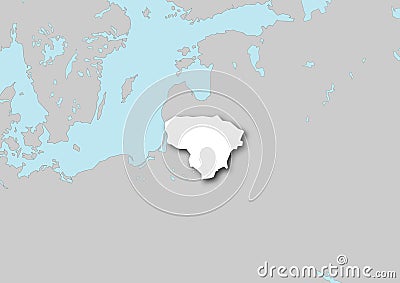 Map of Lithuania Stock Photo