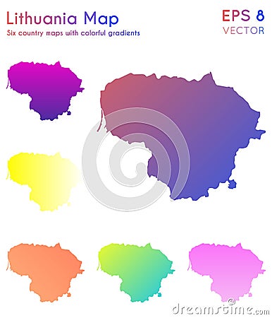 Map of Lithuania with beautiful gradients. Vector Illustration