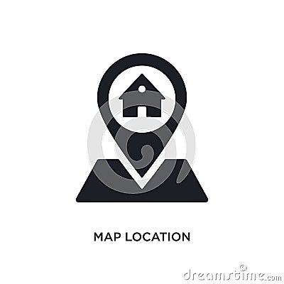 map location isolated icon. simple element illustration from real estate concept icons. map location editable logo sign symbol Vector Illustration