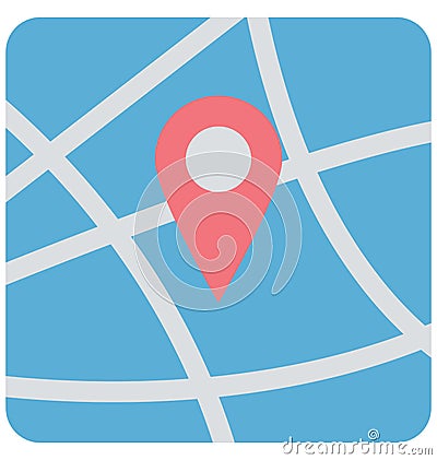 Map Locator isolated vector icon which can be easily edit or modified Vector Illustration