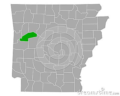 Map of Logan in Arkansas Vector Illustration