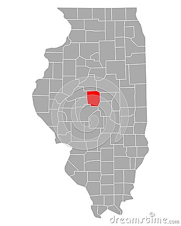 Map of Logan in Illinois Vector Illustration