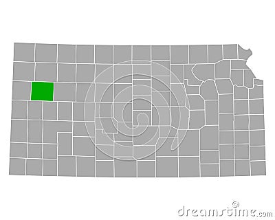 Map of Logan in Kansas Vector Illustration