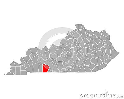 Map of Logan in Kentucky Vector Illustration