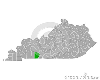 Map of Logan in Kentucky Vector Illustration