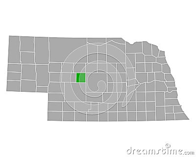 Map of Logan in Nebraska Vector Illustration