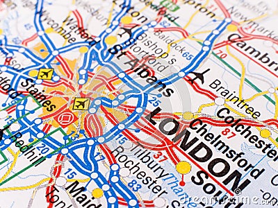 Map of London Stock Photo